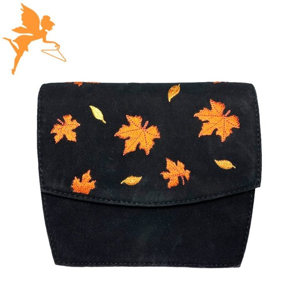 VINTAGE Fall Leaves Autumnal Box Crossbody Bag - Picture 1 of 6